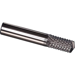 Made in USA - 1/4" Diam, 3/4" LOC, Drill Point End, Solid Carbide Diamond Pattern Router Bit - Right Hand Cut, 2-1/2" OAL, 1/4" Shank Diam, Use on Carbon & Honeycomb, Carbon Fiber, Composite, Fiberglass, Graphite - All Tool & Supply