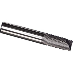 Made in USA - 3/8" Diam, 1" LOC, End Mill End, Solid Carbide Diamond Pattern Router Bit - Right Hand Cut, 2-1/2" OAL, 3/8" Shank Diam, Use on Carbon & Honeycomb, Carbon Fiber, Composite, Fiberglass, Graphite - All Tool & Supply