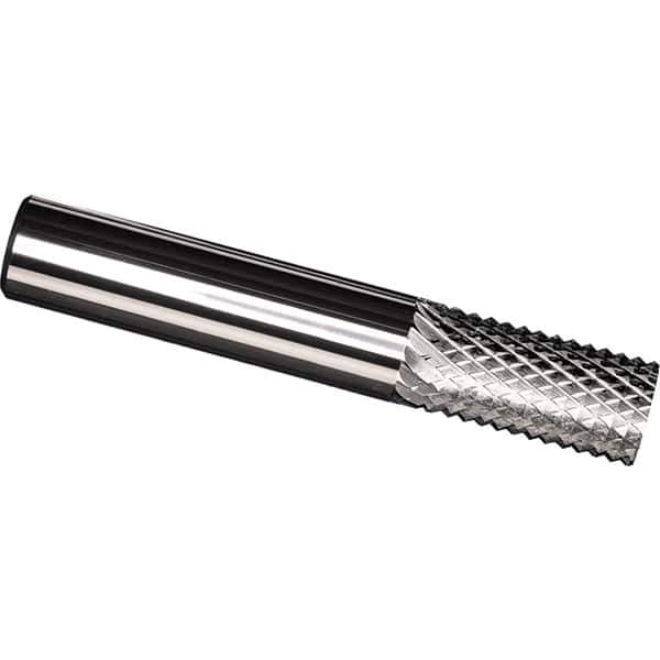 Made in USA - 1/4" Diam, 3/4" LOC, Plain End, Solid Carbide Diamond Pattern Router Bit - Right Hand Cut, 3" OAL, 1/4" Shank Diam, Use on Carbon & Honeycomb, Carbon Fiber, Composite, Fiberglass, Graphite - All Tool & Supply