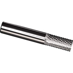 Made in USA - 1/8" Diam, 1/2" LOC, Plain End, Solid Carbide Diamond Pattern Router Bit - Right Hand Cut, 1-1/2" OAL, 1/8" Shank Diam, Use on Carbon & Honeycomb, Carbon Fiber, Composite, Fiberglass, Graphite - All Tool & Supply