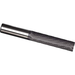 Made in USA - 1/8" Diam, 1/2" LOC, Plain End, Solid Carbide Diamond Pattern Router Bit - Right Hand Cut, 1-1/2" OAL, 1/8" Shank Diam, Use on Cast Iron, Stainless, Steel, Titanium - All Tool & Supply