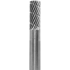 Made in USA - 1/4" Cut Diam, 1/4" Shank Diam, Cylinder Head Fastmill Cut Burr - Carbide, 5/8" LOC, 2" OAL - All Tool & Supply