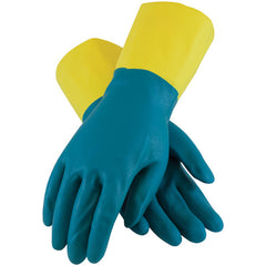 ‎52-3670/M Neoprene Gloves - Assurance Unsupport Neo/Latex - Blue/Yellow - 28 Mil - 12 In - Flock - Dmnd