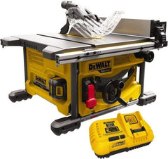 DeWALT - 8-1/4" Blade Diam, Table Saw - 5,800 RPM, 19-1/16" Table Depth x 19-1/16" Table Width, 60 Volts, 3/8" Arbor - All Tool & Supply