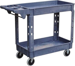 Value Collection - 500 Lb Capacity, 17" Wide x 39-3/4" Long x 33-1/4" High Shelf Cart - 2 Shelf, Plastic, 2 Rigid/2 Swivel Casters - All Tool & Supply