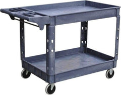 Value Collection - 500 Lb Capacity, 25-1/2" Wide x 46" Long x 33-1/4" High Shelf Cart - 2 Shelf, Plastic, 2 Rigid/2 Swivel Casters - All Tool & Supply