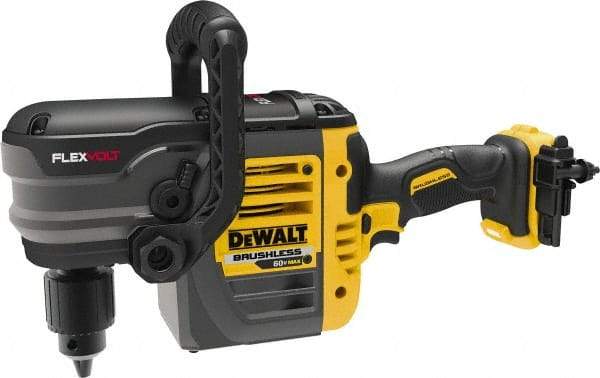 DeWALT - 60 Volt 1/2" Chuck Right Angle Handle Cordless Drill - 0-300 & 0-1200 RPM, Keyed Chuck, Lithium-Ion Batteries Not Included - All Tool & Supply