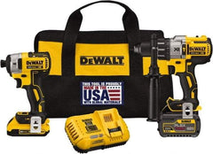 DeWALT - 20 Volt Cordless Tool Combination Kit - Includes 1/2" Brushless Hammerdrill & 1/4" Brushless Compact Impact Driver, Lithium-Ion Battery Included - All Tool & Supply