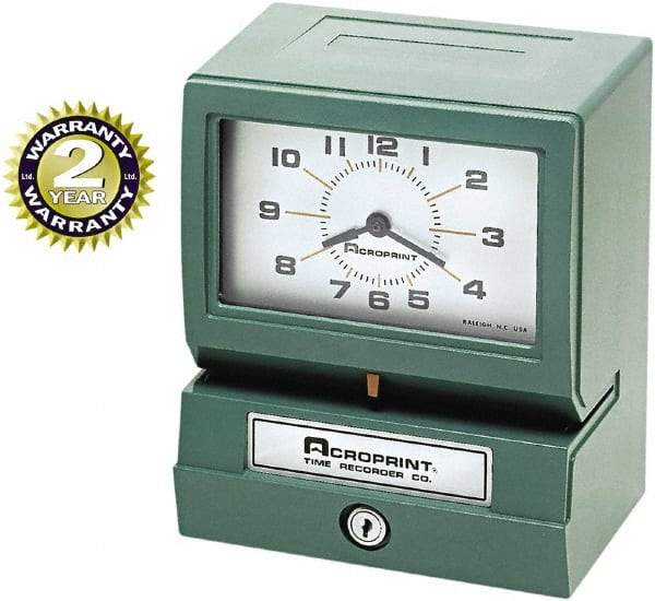 Acroprint Time Recorder - Time Clocks & Time Recorders Punch Style: Manual Power Source: AC Adapter - All Tool & Supply