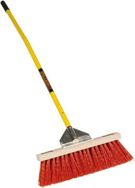 SEYMOUR-MIDWEST - 18" Rough Surface Polypropylene Push Broom - 5-1/2" Bristle Length, Wood Block, Bolt-On Handle Connection, Handle Included - All Tool & Supply