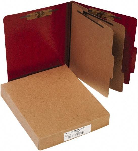 ACCO - 11 x 8 1/2", Letter Size, Red, File Folders with Top Tab - Right of Center Tab Cut Location - All Tool & Supply