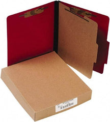 ACCO - 11 x 8 1/2", Letter Size, Executive Red, File Folders with Top Tab - Right of Center Tab Cut Location - All Tool & Supply