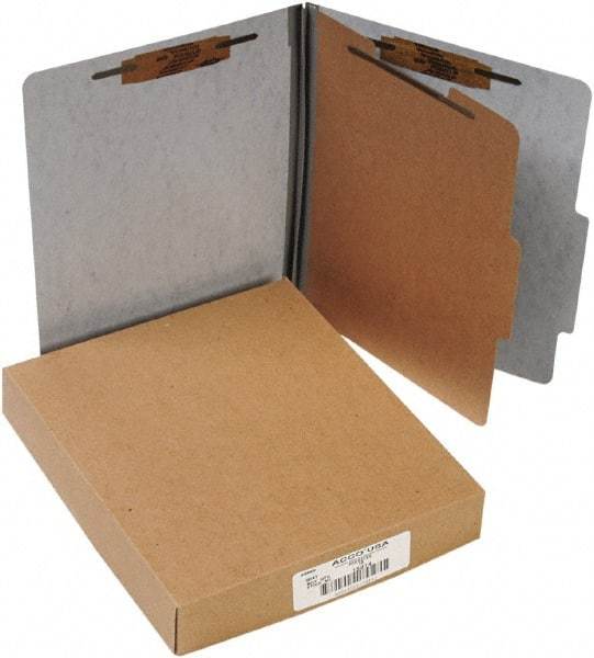 ACCO - 11 x 8 1/2", Letter Size, Gray, File Folders with Top Tab - Right of Center Tab Cut Location - All Tool & Supply