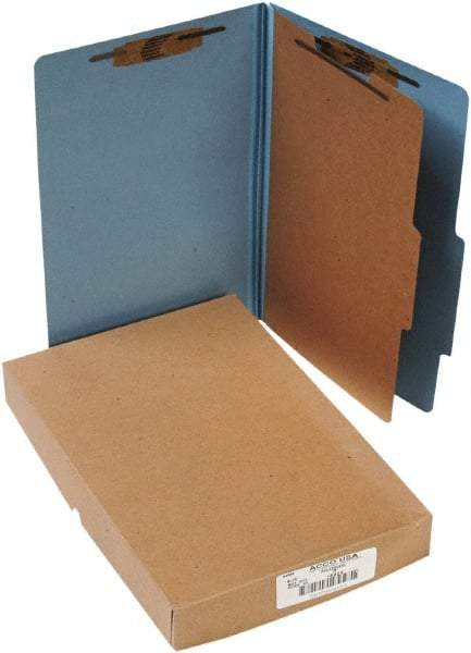 ACCO - 14 x 8 1/2", Legal, Sky Blue, File Folders with Top Tab - Right of Center Tab Cut Location - All Tool & Supply