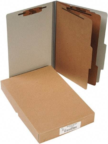 ACCO - 14 x 8 1/2", Legal, Gray, File Folders with Top Tab - Right of Center Tab Cut Location - All Tool & Supply