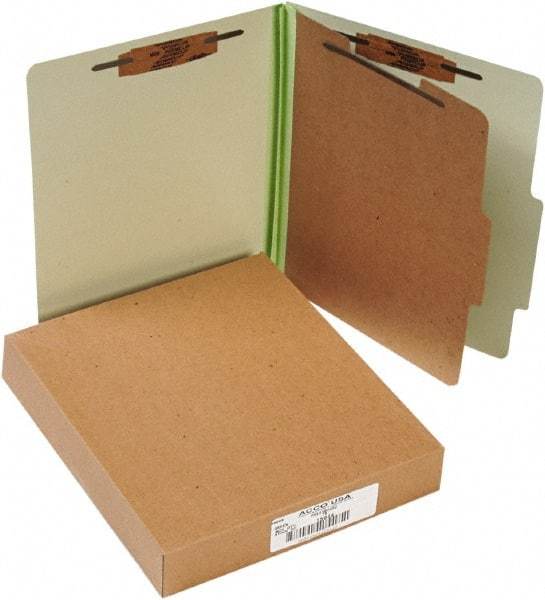 ACCO - 11 x 8 1/2", Letter Size, Leaf Green, File Folders with Top Tab - Right of Center Tab Cut Location - All Tool & Supply