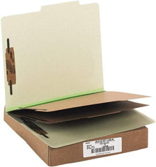 ACCO - 11 x 8 1/2", Letter Size, Leaf Green, File Folders with Top Tab - Right of Center Tab Cut Location - All Tool & Supply