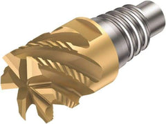 Sandvik Coromant - A316..SM K Grade 1030 Carbide End Milling Tip Insert - TiAlN Finish, 4 Flutes, 19.05mm Cutting Diam, 10.5mm Depth of Cut, 21.3mm Extension, 0.015" Cnr Rad, 40° Helix - All Tool & Supply