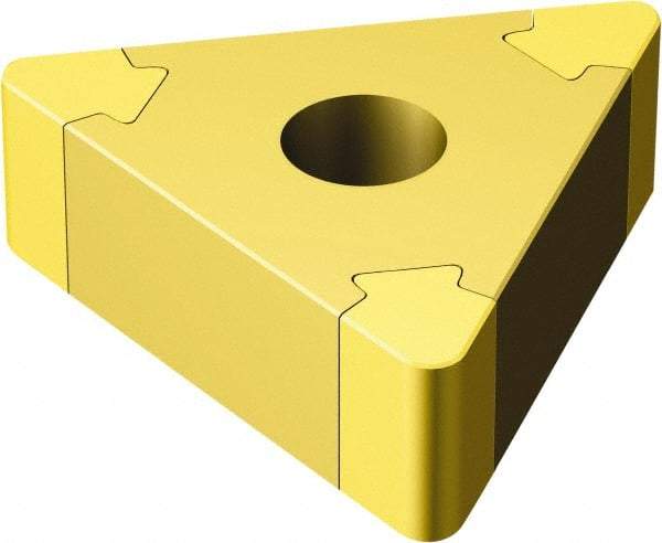 Sandvik Coromant - TNGA332 Grade 7525 CBN Turning Insert - TiN Finish, 60° Triangle, 3/8" Inscr Circle, 3/16" Thick, 1/32" Corner Radius - All Tool & Supply