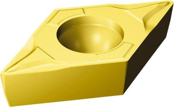 Sandvik Coromant - DCMT32.52 MF Grade 2015 Carbide Turning Insert - TiAlN/AlCr2O3 Finish, 55° Parallelogram, 3/8" Inscr Circle, 5/32" Thick, 1/32" Corner Radius - All Tool & Supply