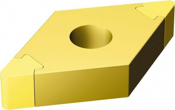 Sandvik Coromant - DNGA332 Grade 7015 CBN Turning Insert - TiN Finish, 55° Parallelogram, 3/8" Inscr Circle, 3/16" Thick, 1/32" Corner Radius - All Tool & Supply