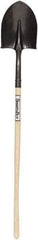 SEYMOUR-MIDWEST - 12" High x 8-3/4" Wide Round Steel Shovel - 42" Long Wood Straight Handle, Rolled - All Tool & Supply