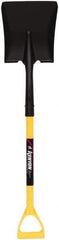 SEYMOUR-MIDWEST - 11-1/2" High x 9" Wide Square Steel Shovel - 28" Long Polymer D-Grip Handle, Front Turned - All Tool & Supply