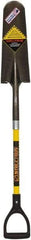 SEYMOUR-MIDWEST - 16" High x 5-1/2" Wide Round Steel Spade - 29" Long Fiberglass D-Grip Handle, Front Turned - All Tool & Supply