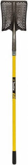 SEYMOUR-MIDWEST - 11-1/2" High x 9" Wide Square Steel Shovel - 48" Long Fiberglass Straight Handle, Front Turned - All Tool & Supply