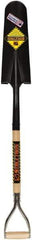 SEYMOUR-MIDWEST - 16" High x 8-7/8" Wide Round Steel Spade - 30" Long Wood D-Grip Handle, Front Turned - All Tool & Supply