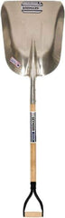 SEYMOUR-MIDWEST - 20" High x 15-1/8" Wide Square Aluminum Scoop - 36" Long Wood D-Grip Handle, No Step - All Tool & Supply