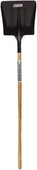 SEYMOUR-MIDWEST - 14-1/2" High x 13-1/2" Wide Square Steel Scoop - 54" Long Wood Straight Handle, No Step - All Tool & Supply