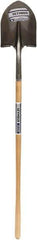 SEYMOUR-MIDWEST - 12" High x 8-3/4" Wide Round Steel Shovel - 48" Long Wood Straight Handle, Front Turned - All Tool & Supply