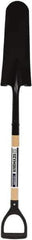 SEYMOUR-MIDWEST - 16" High x 6" Wide Round Steel Spade - 30" Long Wood D-Grip Handle, Front Turned - All Tool & Supply