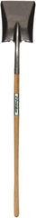 SEYMOUR-MIDWEST - 11-1/2" High x 9-1/4" Wide Square Steel Shovel - 44" Long Wood Straight Handle, Front Turned - All Tool & Supply