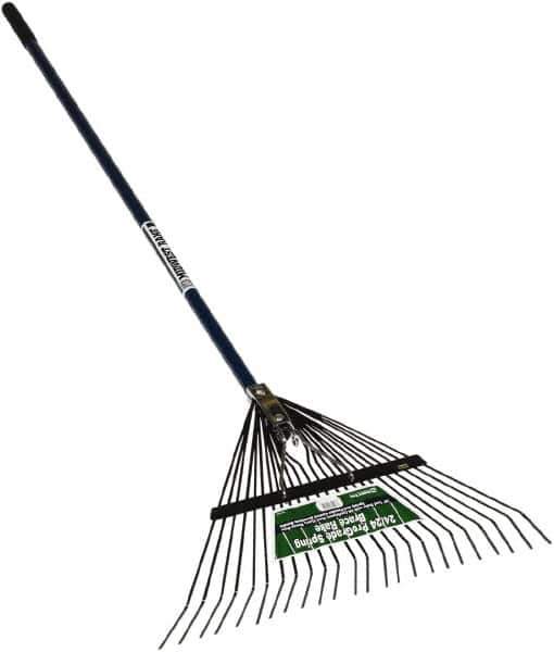 SEYMOUR-MIDWEST - Spring Brace Rake with 54" Straight Aluminum Handle - 1/2" Blade Width, 24 Tines, 13" Tine Length - All Tool & Supply