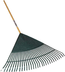 SEYMOUR-MIDWEST - Leaf Rake with 48" Straight Wood Handle - 1/2" Blade Width, 30 Tines, 21" Tine Length - All Tool & Supply