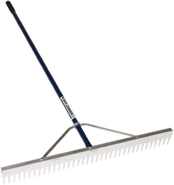 SEYMOUR-MIDWEST - Landscape Rake with 66" Straight Aluminum Handle - 1/2" Blade Width, 24 Tines, 2-1/2" Tine Length - All Tool & Supply