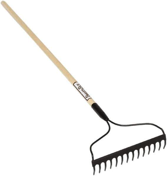 SEYMOUR-MIDWEST - Bow Rake with 48" Straight Wood Handle - 1/2" Blade Width, 14 Tines, 3-1/2" Tine Length - All Tool & Supply