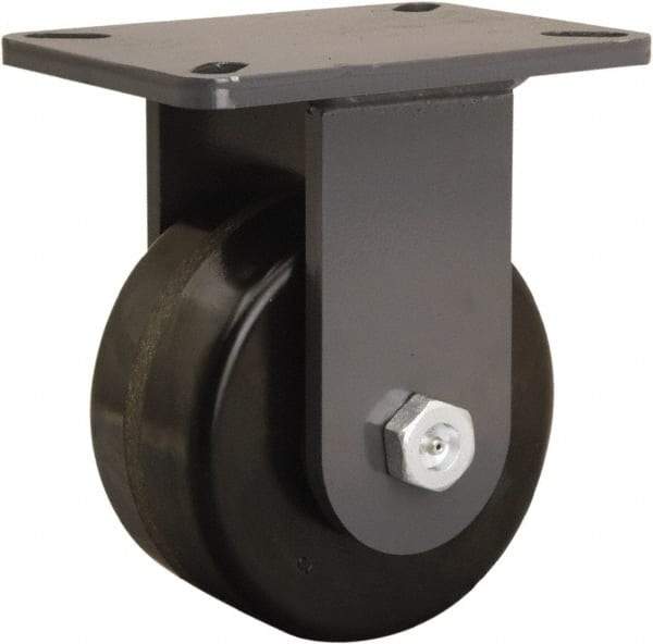 Hamilton - 6" Diam x 3" Wide x 8" OAH Top Plate Mount Rigid Caster - Phenolic, 2,000 Lb Capacity, Tapered Roller Bearing, 5-1/4 x 7-1/4" Plate - All Tool & Supply