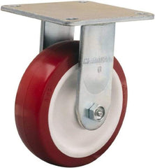 Hamilton - 6" Diam x 2" Wide x 7-1/2" OAH Top Plate Mount Rigid Caster - Polyurethane Mold on Polypropylene, 900 Lb Capacity, Straight Roller Bearing, 5 x 5-1/2" Plate - All Tool & Supply