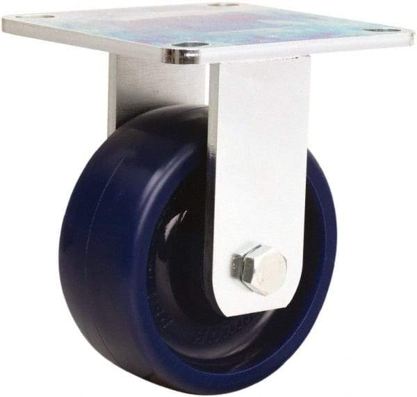 Hamilton - 5" Diam x 2" Wide x 6-1/2" OAH Top Plate Mount Rigid Caster - Polyurethane, 900 Lb Capacity, Sealed Precision Ball Bearing, 5 x 5-1/2" Plate - All Tool & Supply