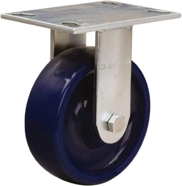 Hamilton - 6" Diam x 2" Wide x 7-1/2" OAH Top Plate Mount Rigid Caster - Polyurethane, 900 Lb Capacity, Sealed Precision Ball Bearing, 4-1/2 x 6-1/4" Plate - All Tool & Supply