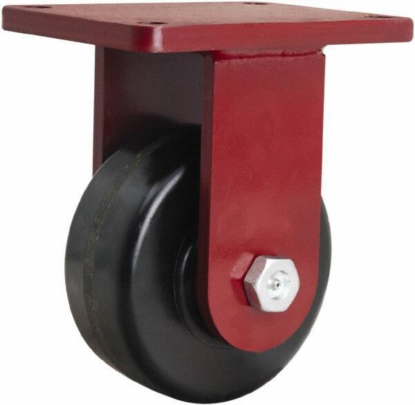 Hamilton - 6" Diam x 2-1/2" Wide x 8-1/2" OAH Top Plate Mount Rigid Caster - Phenolic, 1,800 Lb Capacity, Straight Roller Bearing, 5-1/2 x 7-1/2" Plate - All Tool & Supply