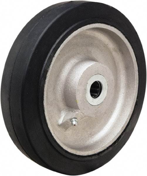 Hamilton - 8 Inch Diameter x 2 Inch Wide, Rubber on Aluminum Caster Wheel - 500 Lb. Capacity, 2-1/4 Inch Hub Length, 3/4 Inch Axle Diameter, Straight Roller Bearing - All Tool & Supply