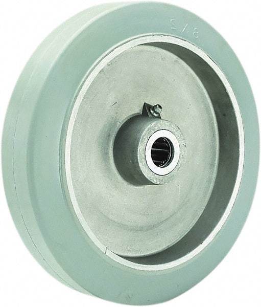 Hamilton - 8 Inch Diameter x 2 Inch Wide, Rubber on Aluminum Caster Wheel - 500 Lb. Capacity, 2-1/4 Inch Hub Length, 5/8 Inch Axle Diameter, Straight Roller Bearing - All Tool & Supply