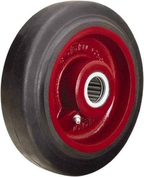 Hamilton - 7 Inch Diameter x 2 Inch Wide, Rubber on Cast Iron Caster Wheel - 450 Lb. Capacity, 2-1/4 Inch Hub Length, 5/8 Inch Axle Diameter, Straight Roller Bearing - All Tool & Supply