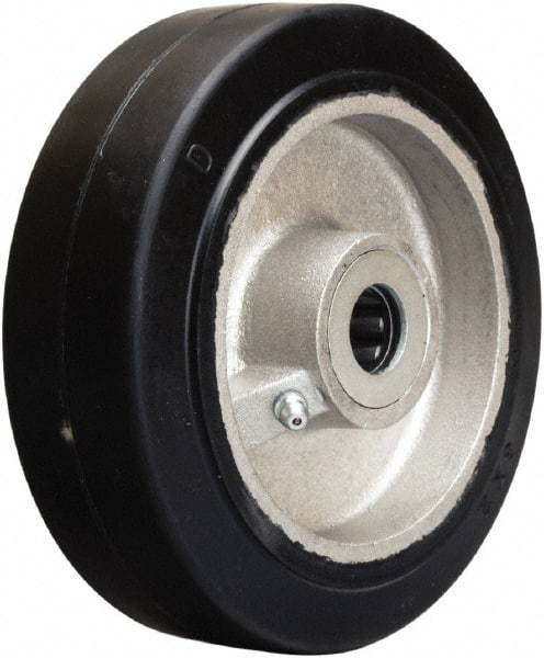 Hamilton - 6 Inch Diameter x 2 Inch Wide, Rubber on Aluminum Caster Wheel - 410 Lb. Capacity, 2-1/4 Inch Hub Length, 1 Inch Axle Diameter, Straight Roller Bearing - All Tool & Supply