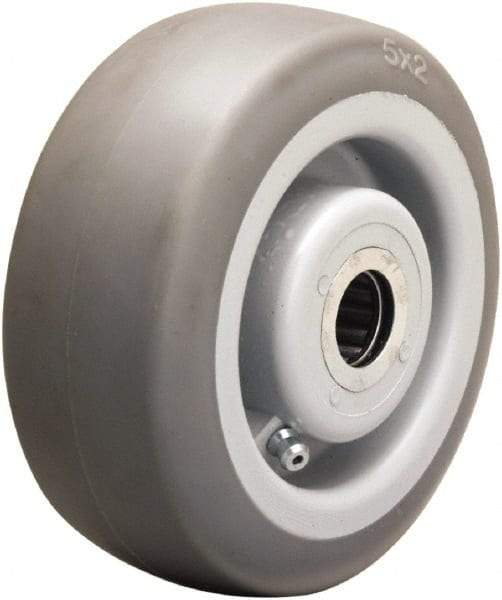 Hamilton - 5 Inch Diameter x 2 Inch Wide, Rubber on Thermoplastic Caster Wheel - 350 Lb. Capacity, 2-3/16 Inch Hub Length, 3/4 Inch Axle Diameter, Straight Roller Bearing - All Tool & Supply