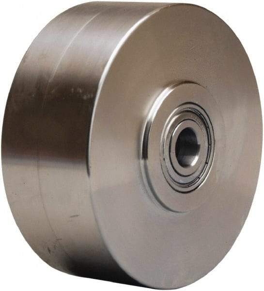 Hamilton - 5 Inch Diameter x 2 Inch Wide, Stainless Steel Caster Wheel - 900 Lb. Capacity, 2-1/4 Inch Hub Length, 3/4 Inch Axle Diameter, Plain Bore Bearing - All Tool & Supply